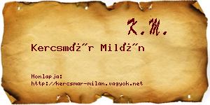 Kercsmár Milán névjegykártya